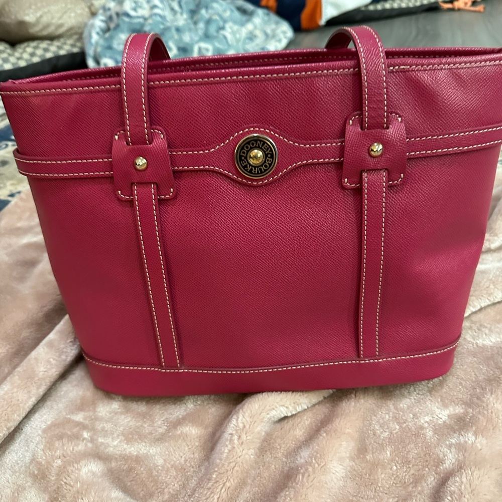 Dooney & Bourke Raspberry Pebble Leather Tote